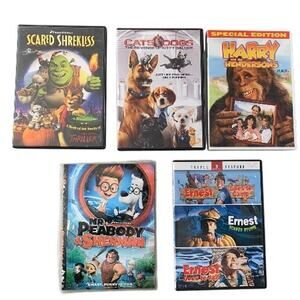 Classic Movies Shrek Ernest Cats & Dogs Harry & Hendersons Mr. Peabody 6 DVD's